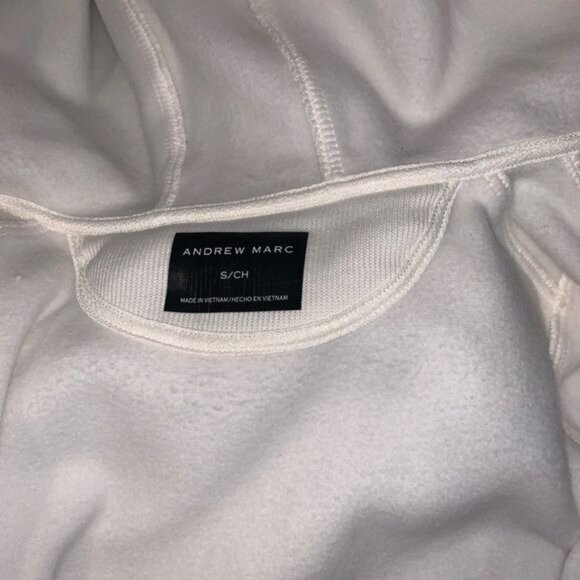 Andrew Marc Womens White Full-Zip Hooded Jacket S Polyester & Fleece - Picture 4 of 8